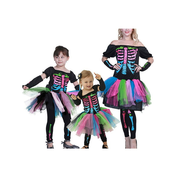 Mother Mom Daughter Girls Matching Halloween Princess Cartoon Dresses Costume